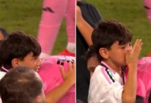 La divertida reacción de Ciro Messi al oler a su papá