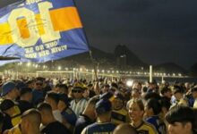 Multitudinario banderazo antes de enfrentar a Vasco