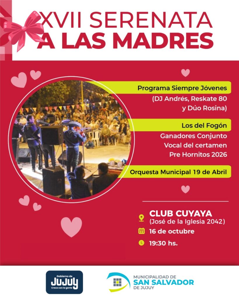 Municipalidad invita a participar de la XVII Serenata a las Madres