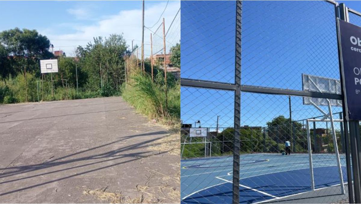 Polideportivo La Loma - Alto Comdero. Antes y después de las obras.